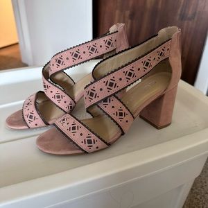 Pink block heels
